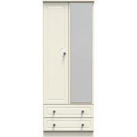 Ready Assembled 2 U Stirling Tall 2 Door 2drw Mirrored Wardrobe (Ready Assembled) in Cream