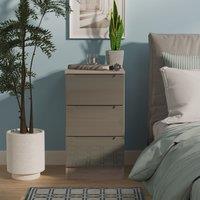 Ready Assembled 2 U Lucca 3 Drawer Bedside Cabinet (Ready Assembled) in Grey