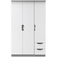 Ready Assembled 2 U Holborn Triple Plain + Drawer Wardrobe (Ready Assembled) in White
