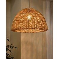Dibor Traditional Rattan Twin Spiral Easy Fit Decor Ceiling Shade H32xD50cm in Beige