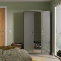 Ready Assembled 2 U Holborn Triple Mirror Wardrobe (Ready Assembled) in Mid Grey