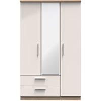 Ready Assembled 2 U Windsor Triple 2 Drawer Mirrored Wardrobe (Ready Assembled) in Beige