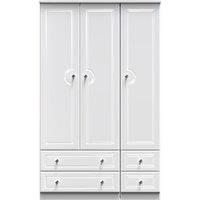 Ready Assembled 2 U Stratford Triple 2 Drawer + Drawer Wardrobe (Ready Assembled) in White