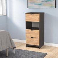 Ready Assembled 2 U Norway 3 Drawer Bedside (Ready Assembled) in Dark Grey