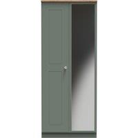 Ready Assembled 2 U Albert 2 Door Mirrored Wardrobe (Ready Assembled) in Pale Green