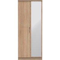 Ready Assembled 2 U Oxford 2 Door Mirrored Wardrobe (Ready Assembled) in Natural
