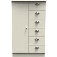 Ready Assembled 2 U Albert 1 Door 5 Drawer Childrens Wardrobe (Ready Assembled) in Cream