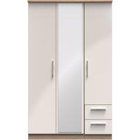 Ready Assembled 2 U Windsor Triple Mirror + Drawer Wardrobe (Ready Assembled) in Beige