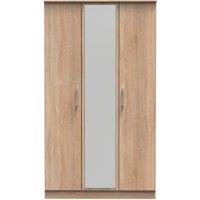 Ready Assembled 2 U Cornwall Tall Triple Mirror Wardrobe (Ready Assembled) in Light Oak