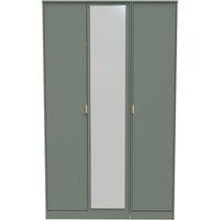 Ready Assembled 2 U Denver Tall Triple Mirror Wardrobe (Ready Assembled) in Pale Green