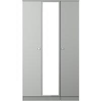 Ready Assembled 2 U Newlyn Tall Triple Mirror Wardrobe (Ready Assembled) in Dark Grey