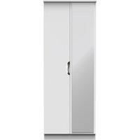 Ready Assembled 2 U Holborn Tall 2 Door Mirrored Wardrobe (Ready Assembled) in White