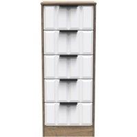 Ready Assembled 2 U Seattle 5 Drawer Tall Bedside (Ready Assembled) in Dark Brown