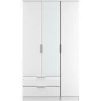Ready Assembled 2 U Dover Triple Mirror Wardrobe with 2 Drawers (Ready Assembled) in White