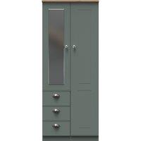 Ready Assembled 2 U Albert Double Combi Wardrobe (Ready Assembled) in Pale Green