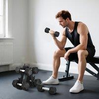 SPORTNOW 36KG Hex Dumbbell Set with Dumbbell Rack, Rubber Coated Weights in Black
