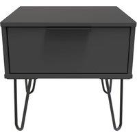Ready Assembled 2 U Fuji 1 Drawer Bedside (Ready Assembled) in Dark Grey