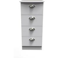 Ready Assembled 2 U Albert 4 Drawer Tall Bedside (Ready Assembled) in White