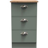 Ready Assembled 2 U Albert 3 Drawer Bedside Cabinet (Ready Assembled) in Pale Green