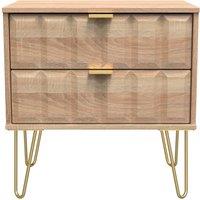 Ready Assembled 2 U Metro 2 Drawer Side Table (Ready Assembled) in Light Oak