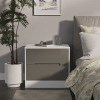 Ready Assembled 2 U Bristol 2 Drawer Side Table (Ready Assembled) in Light Grey