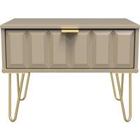 Ready Assembled 2 U Metro 1 Drawer Wide Side Table (Ready Assembled) in Light Brown