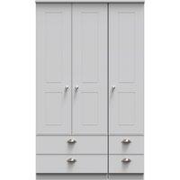 Ready Assembled 2 U Albert Tall Triple 2 Drawer + Drawer Wardrobe (Ready Assembled) in Grey