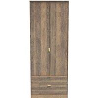 Ready Assembled 2 U Tamworth 2 Door 2 Drawer Wardrobe (Ready Assembled) in Dark Brown