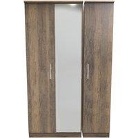 Ready Assembled 2 U Trent Triple Mirror Wardrobe (Ready Assembled) in Dark Brown