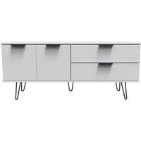Ready Assembled 2 U Fuji 2 Drawer 2 Door Wide Sideboard (Ready Assembled) in Mid Grey