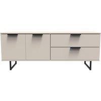 Ready Assembled 2 U Fuji 2 Drawer 2 Door Wide Sideboard (Ready Assembled) in Taupe