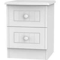 Ready Assembled 2 U Lancaster 2 Drawer Bedside Cabinet (Ready Assembled) in White