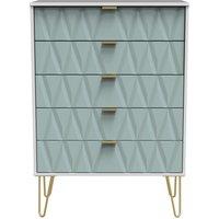 Ready Assembled 2 U Dallas 5 Drawer Chest (Ready Assembled) in Duck Egg Blue