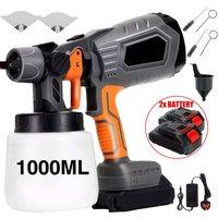 VOGREX 2 Battery Cordless Paint Sprayer Fence Wall Airless 21V HVLP Spray Gun Charger in Grey | Size: 2706mm x 2175mm
