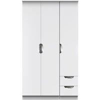 Ready Assembled 2 U Holborn Tall Triple Plain + Drawer Wardrobe (Ready Assembled) in White