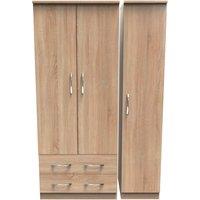 Ready Assembled 2 U Hampshire Triple 2 Drawer Wardrobe (Ready Assembled) in Light Oak