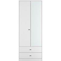 Ready Assembled 2 U Stowe Tall 2 Door 2drw Mirrored Wardrobe (Ready Assembled) in White