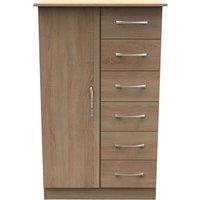 Ready Assembled 2 U Hampshire 1 Door 5 Drawer Childrens Wardrobe (Ready Assembled) in Light Oak