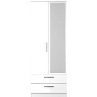 Ready Assembled 2 U Trent 2 Door 2 Drawer Mirrored Wardrobe (Ready Assembled) in White