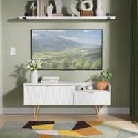 Ready Assembled 2 U Dallas 2 Drawer Coffee TV Unit (Ready Assembled) in White