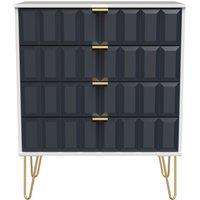 Ready Assembled 2 U Metro 4 Drawer Chest (Ready Assembled) in Dark Blue