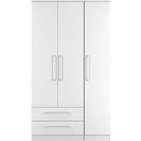Ready Assembled 2 U Gloucester Triple Wardrobe with 2 Drawers (Ready Assembled) in White