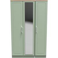 Ready Assembled 2 U Norfolk Triple Mirror Wardrobe (Ready Assembled) in Pale Green