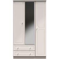 Ready Assembled 2 U Stratford Triple 2 Drawer Mirrored Wardrobe (Ready Assembled) in Taupe