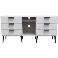 Ready Assembled 2 U Fuji 6 Drawer Sideboard (Ready Assembled) in Light Grey
