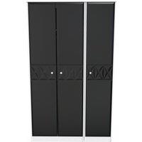 Ready Assembled 2 U Toledo 3 Door Wardrobe (Ready Assembled) in True Black