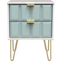 Ready Assembled 2 U Metro 2 Drawer Bedside Cabinet (Ready Assembled) in Duck Egg Blue