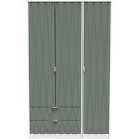 Ready Assembled 2 U Washington Triple Mirror Wardrobe with 2 Drawers (Ready Assembled) in White