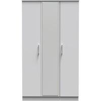 Ready Assembled 2 U Cornwall Tall Triple Mirror Wardrobe (Ready Assembled) in Light Grey