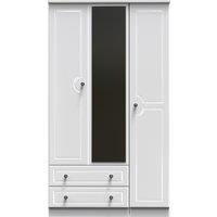Ready Assembled 2 U Stirling Triple Mirror Wardrobe with 2 Drawers (Ready Assembled) in White
